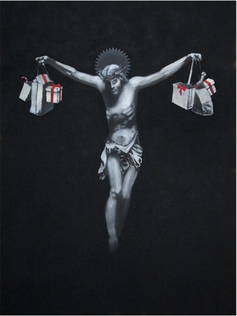 Banksy, Christ With Shopping Bags, 2004