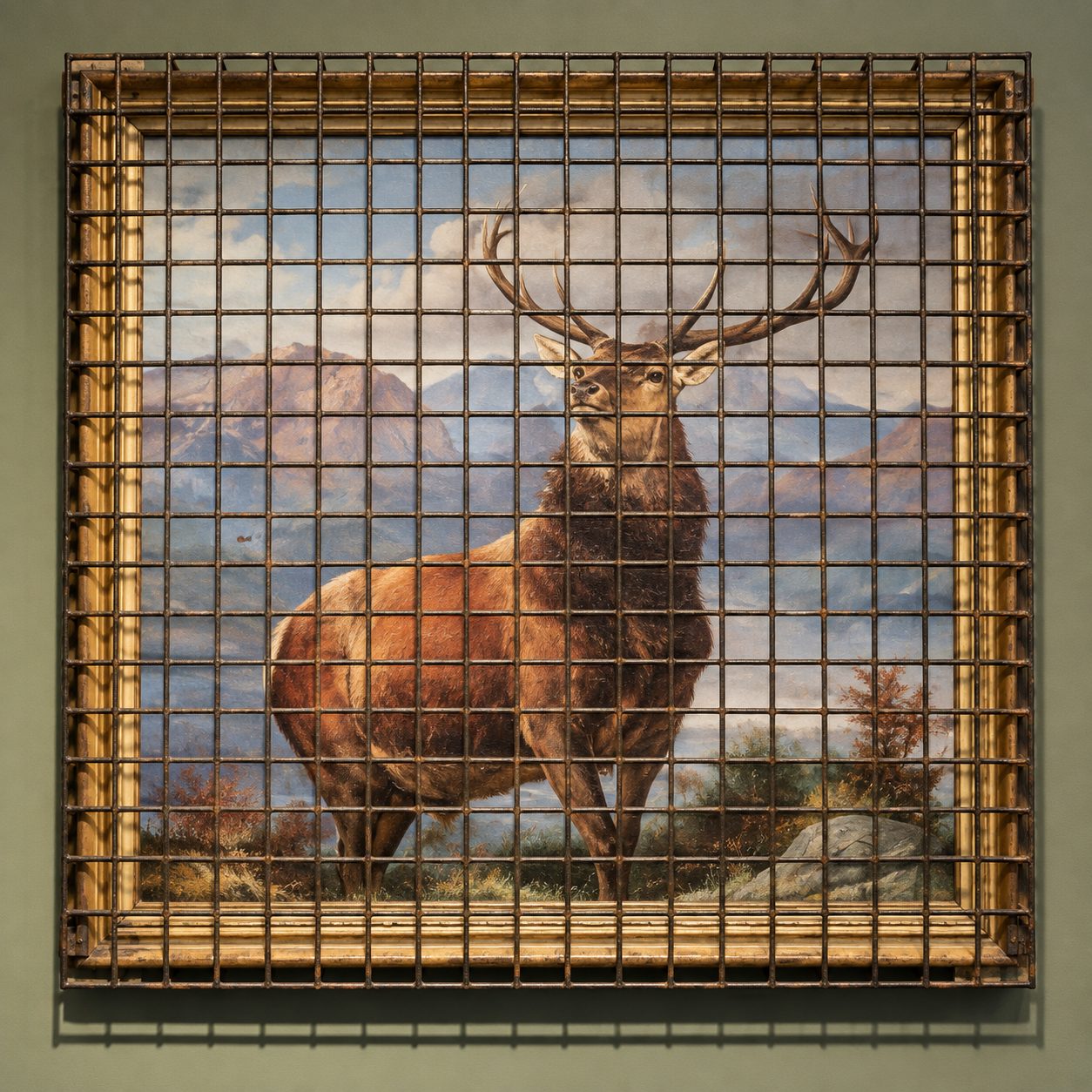 Banksy, Deer Behind Bars, 2017