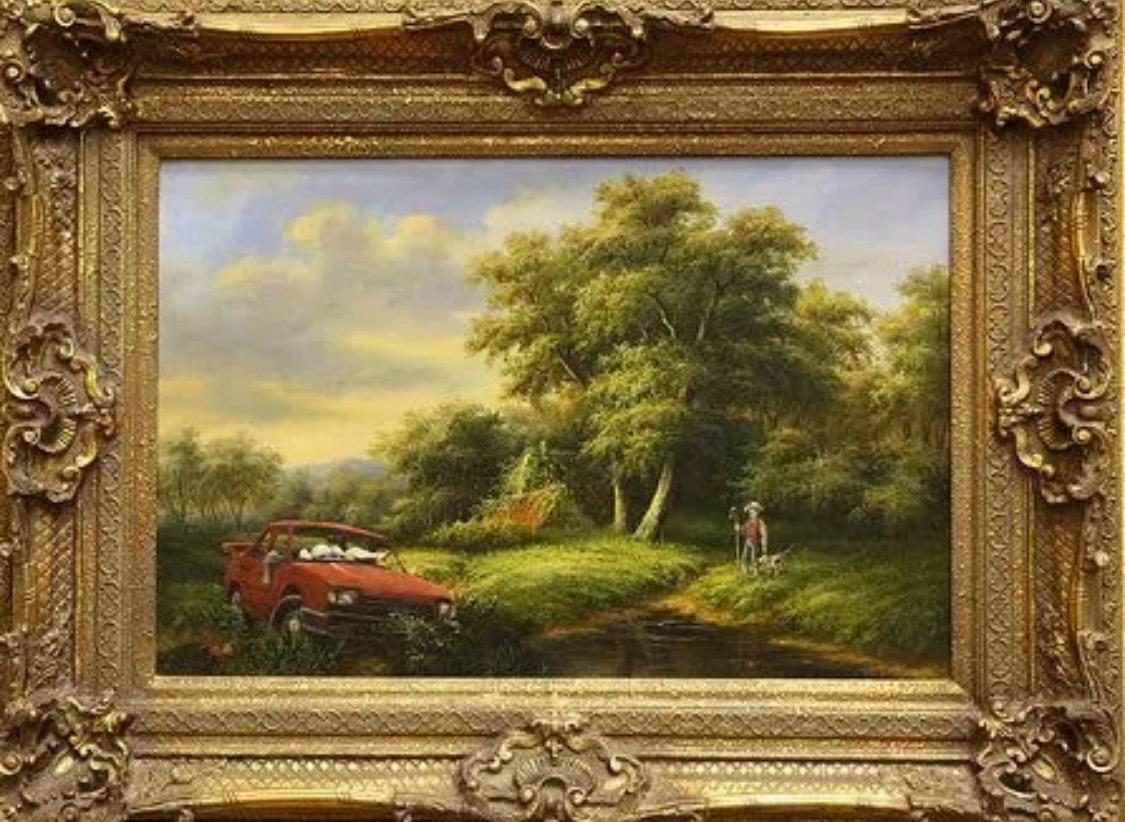 Banksy, Landscape with Abandoned Car, 2006