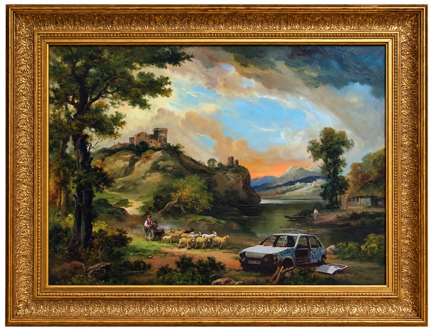 Banksy, Landscape with Car Wreck, 2005