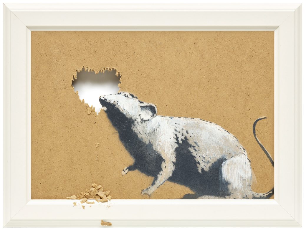 Banksy, Rat and Heart, 2014