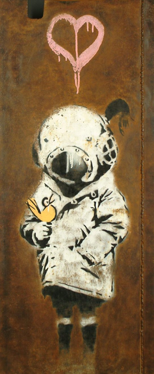 Banksy, Space Girl and Bird, 2003