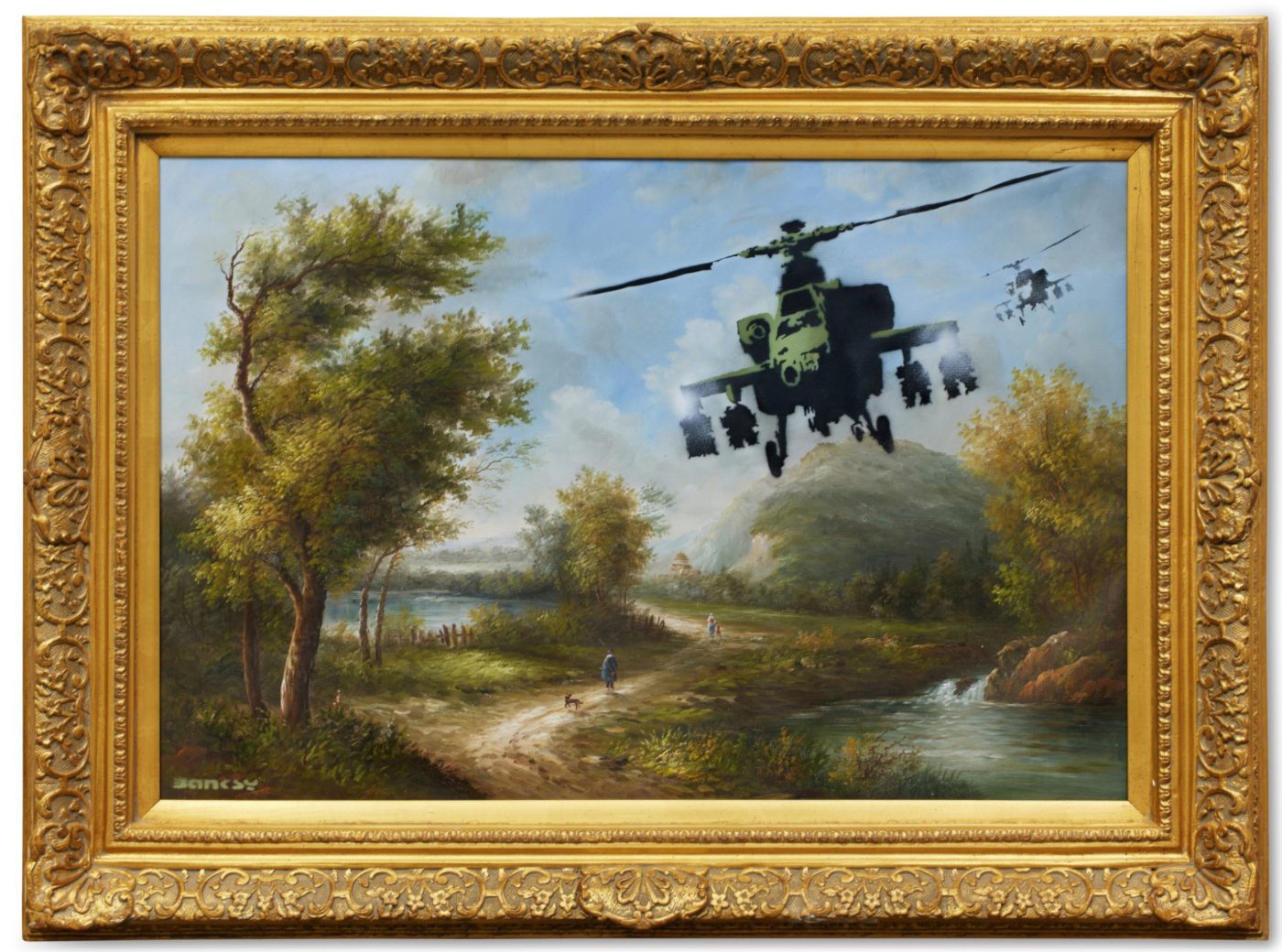 Banksy, Vandalised Oil (Choppers), 2005