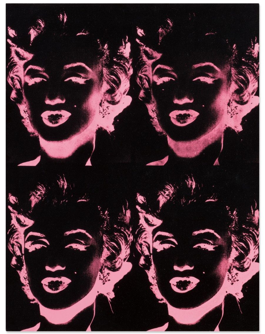 ANDY WARHOL, Four Pink Marilyns (Reversal Series), 1986