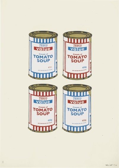 Soup Can (Blue and Red on Cream)