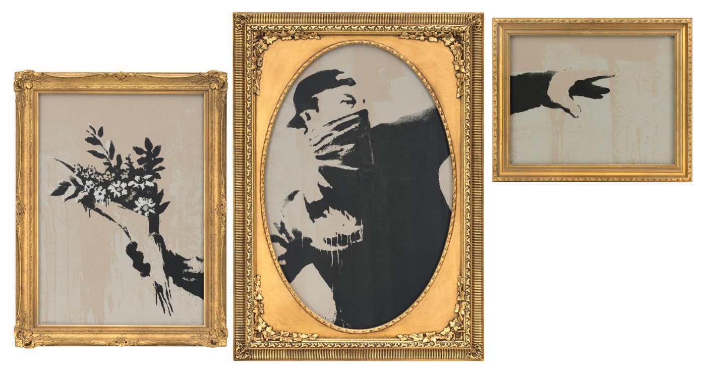 Banksy, Flower Thrower Triptych, 2019